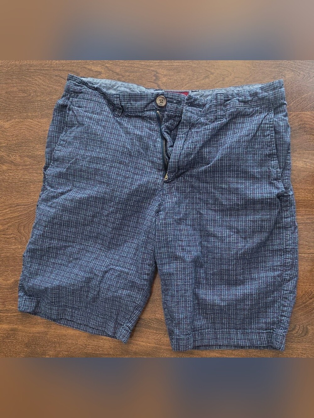 Merona Men's Blue Plaid Casual Shorts